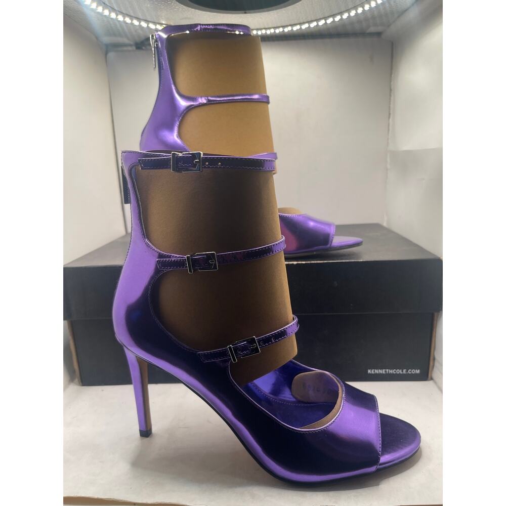 Vince Camuto Party Purple Anika Buckle Strap Open Toe Pump - Size 8.5Mb